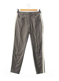 Pantalon chino broderie galons latéraux taille normale gris ONE STEP femme