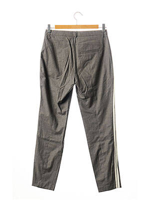 Pantalon chino broderie galons latéraux taille normale gris ONE STEP femme