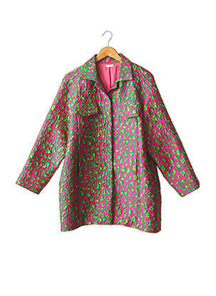 Manteau long poches sans capuche rose PAROSH femme