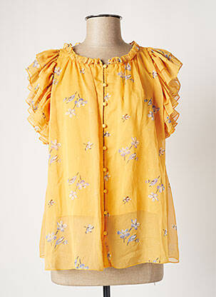 Chemisier manches courtes manches courtes jaune SCHOOL RAG femme
