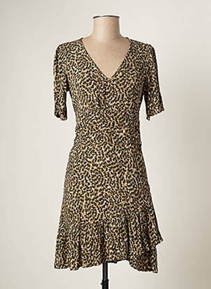 Robe mi-longue imprimé fantaisie manches courtes vert ONLY femme