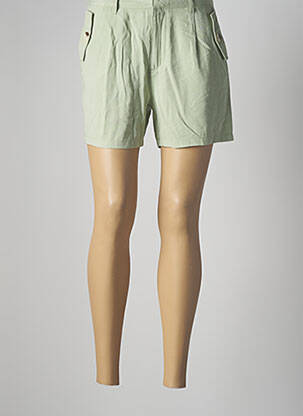 Short fermeture zippée sous rabat avec crochet taille normale vert ONLY femme