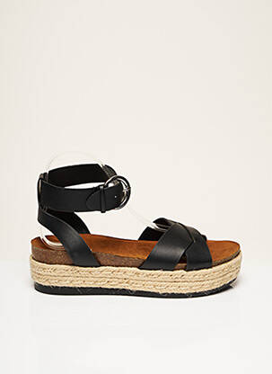 Espadrilles tissage satiné talon de 4 à 6cm noir ONLY femme