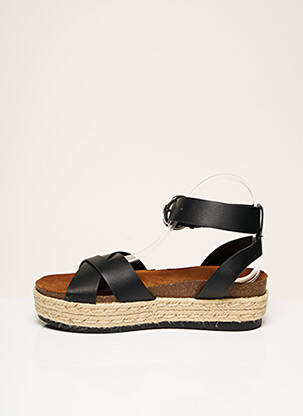 Espadrilles tissage satiné talon de 4 à 6cm noir ONLY femme