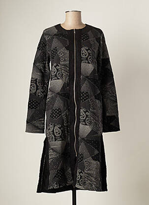 Manteau long coupe cintrée sans capuche gris BATISTAME femme