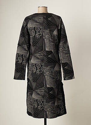 Manteau long coupe cintrée sans capuche gris BATISTAME femme