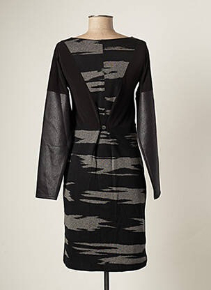 Robe mi-longue manches longues manches longues noir CATY LESCA femme