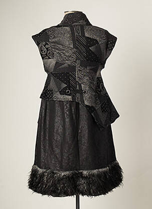 Manteau long coupe cintrée sans capuche gris BATISTAME femme