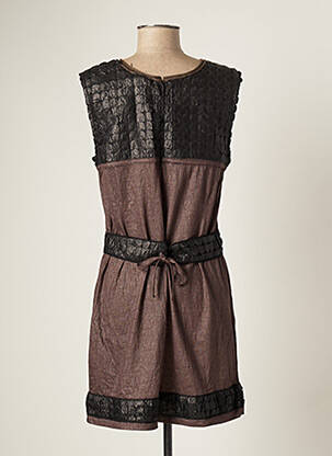 Robe courte sans manche sans manche marron BATISTAME femme
