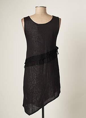 Tunique sans manche col rond noir CATY LESCA femme