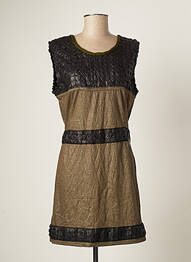 Robe courte fermeture zippée au dos sans manche vert BATISTAME femme