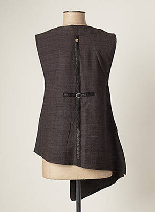 Gilet sans manche fermeture boutonnée sur le devant gris BATISTAME femme