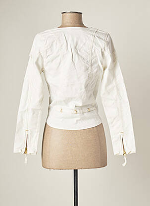 Veste en jean manches longues blanc CATY LESCA femme