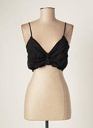Top col v fines bretelles noir CATY LESCA femme