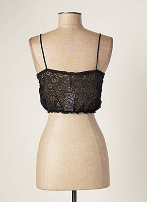 Top col v fines bretelles noir CATY LESCA femme