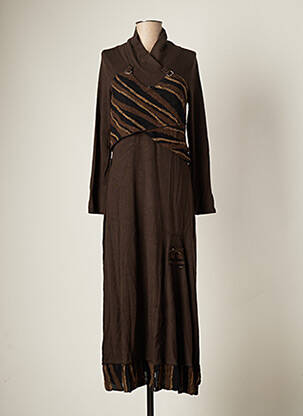 Robe longue marron CATY LESCA pour femme