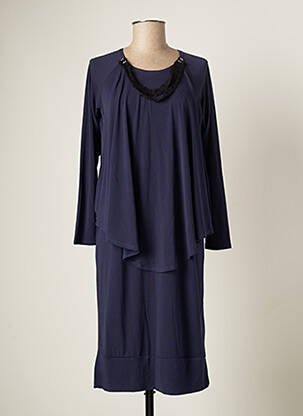 Robe mi-longue bleu CATY LESCA pour femme