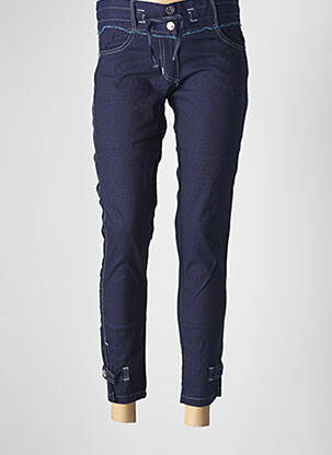 Pantalon 7/8 taille normale taille normale bleu CATY LESCA femme