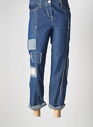 Pantalon 7/8 taille élastique taille normale bleu CATY LESCA femme