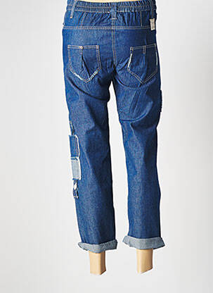 Pantalon 7/8 taille élastique taille normale bleu CATY LESCA femme