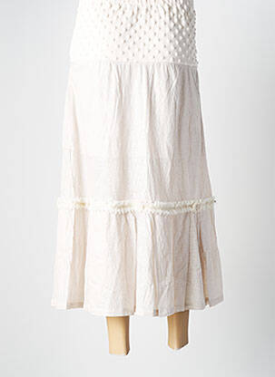 Jupe longue coupe évasée beige BATISTAME femme