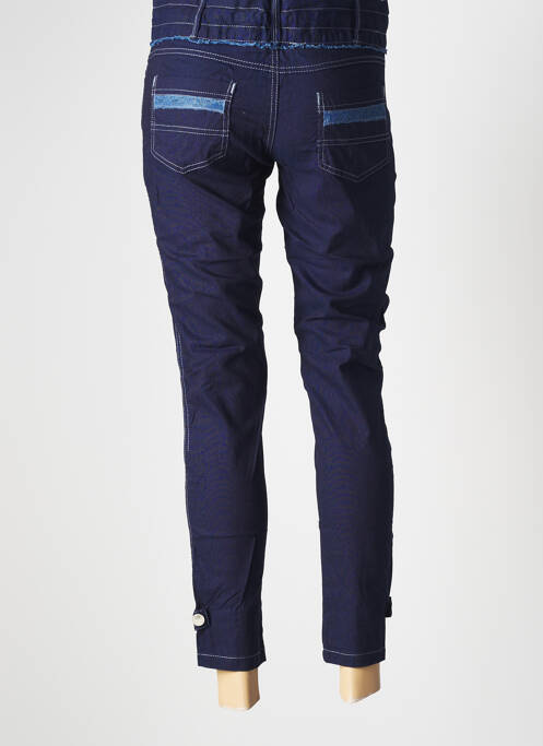 Pantalon 7/8 taille normale taille normale bleu CATY LESCA femme