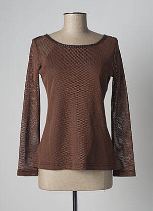 Top stretch manches longues marron LO! LES FILLES femme