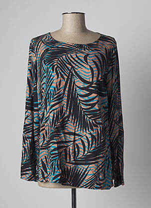 Top imprimé fantaisie manches longues noir MARIA BELLENTANI femme