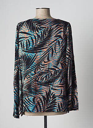 Top imprimé fantaisie manches longues noir MARIA BELLENTANI femme