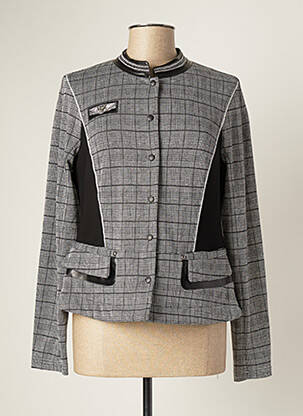 Veste casual col rond gris LESLIE femme