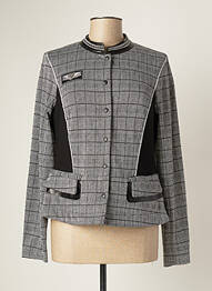 Veste casual col rond gris LESLIE femme