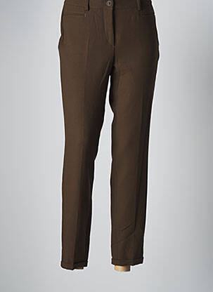 Pantalon chino fermeture zippée sous rabat boutonné taille normale vert GARDEUR femme