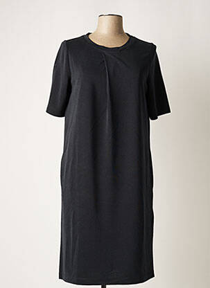 Robe mi-longue manches courtes manches courtes noir STREET ONE femme