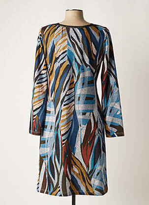 Robe mi-longue manches longues manches longues bleu LO! LES FILLES femme