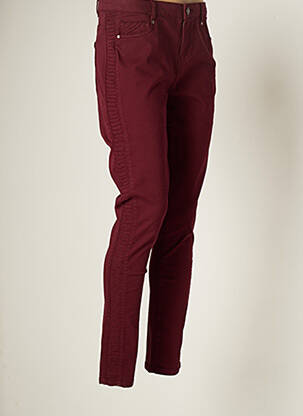 Pantalon slim taille basse taille basse rouge CARLA KOPS femme