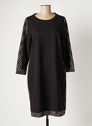 Robe mi-longue manches longues manches longues noir NINATI femme