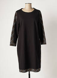 Robe mi-longue manches longues manches longues noir NINATI femme