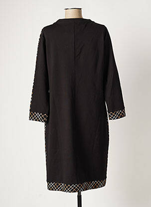 Robe mi-longue manches longues manches longues noir NINATI femme