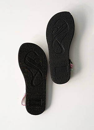 Tongs empiècements bout ouvert rose LA MARINE fille