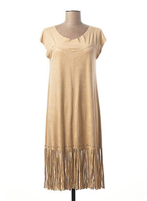 Robe courte manches courtes manches courtes beige NANA NUCCI femme