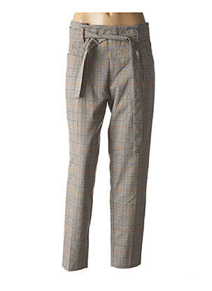 Pantalon droit taille normale taille normale gris F.A.M. femme