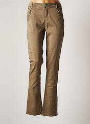 Pantalon slim marron BY MO pour femme seconde vue