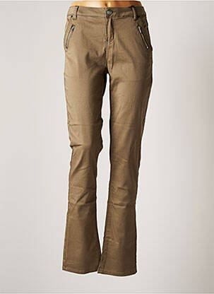 Pantalon slim marron BY MO pour femme