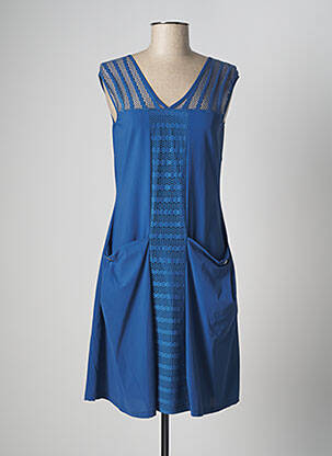 Robe mi-longue bleu MALOKA pour femme