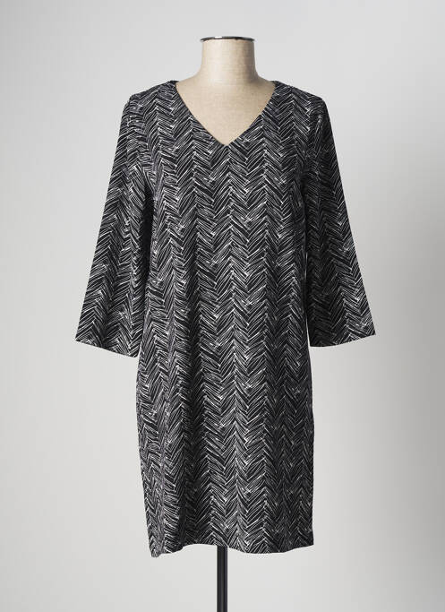 Robe mi-longue manches 3/4 manches 3/4 noir SUNCOO femme