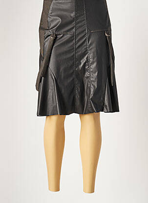 Jupe mi-longue fermeture zip latéral noir GARELLA femme