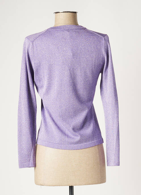 Gilet manches longues violet ROSE NACRE pour femme