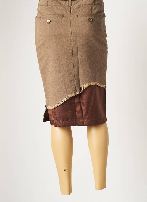 Jupe mi-longue marron RESPIRE femme