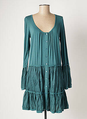 Robe mi-longue manches longues manches longues bleu MYRINE & ME femme