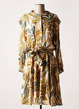 Robe mi-longue coupe fluide manches longues beige IMPERIAL femme